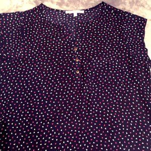 Cute fun navy blue blouse